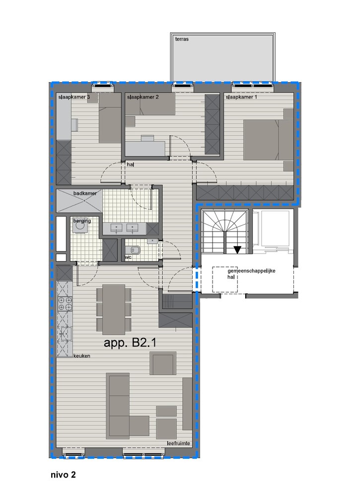 Nieuw 3 slaapkamer appartement met terras, staanplaats en kelderberging in Schoten! afbeelding 3
